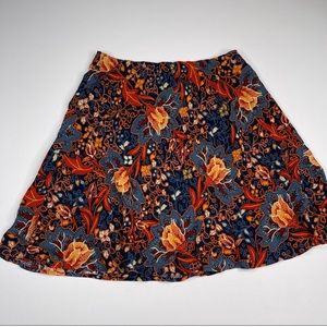 By Anthropologie Skirt Floral Circle Viscose Boho Career Soft Stretchy Comfy